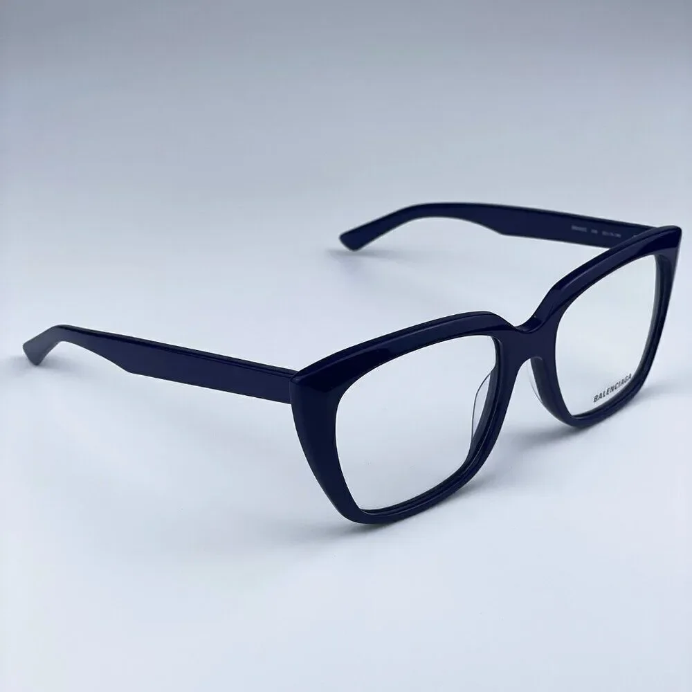 SALE! NEW Balenciaga BB0062O 006 Dark Blue Logo Square Women Eyeglasses